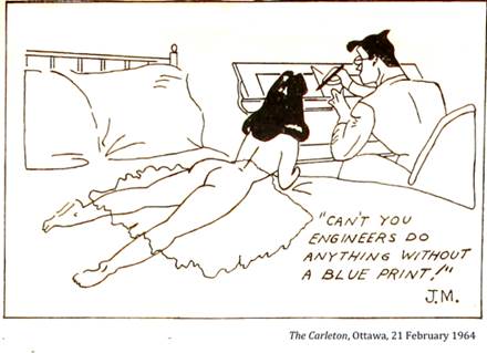 :UNIVERSITY LIFE:6 FACULTIES science, education, engineering, arts, commerce, math:1964 02 21 engineers 2the carleton ottawa.jpg