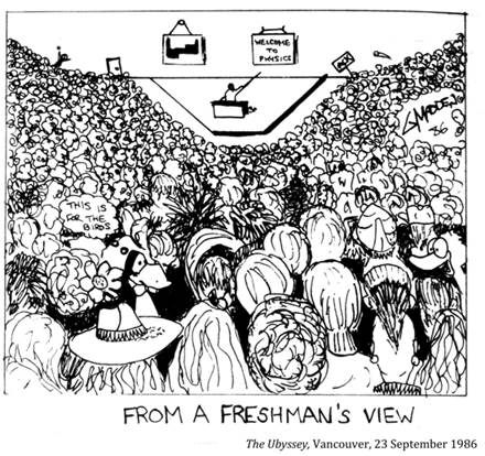 :UNIVERSITY LIFE:7 CLASS SIZE:1986 09 23 class sizes the ubyssey2.jpg