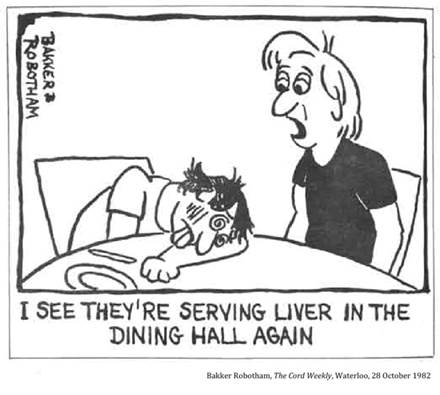 :UNIVERSITY LIFE:8 CAFETERIA coffee, food:1982 10 28 cafeteria the cord weekly waterloo.jpg