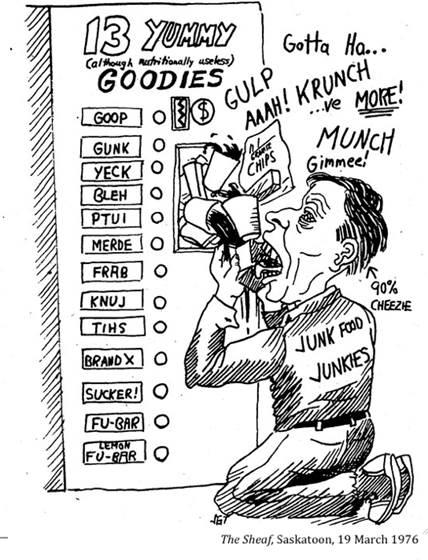 :UNIVERSITY LIFE:8 CAFETERIA coffee, food:1976 03 19 vending machines the sheaf saskatoon2.jpg