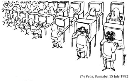 :UNIVERSITY LIFE:9 LIBRARY:1982 07 15 computers the peak burnaby.jpg