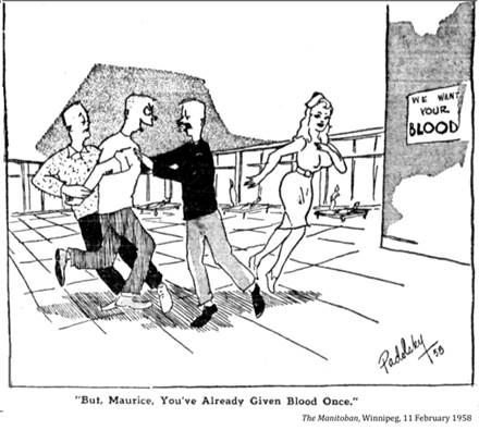 :UNIVERSITY LIFE:10 BLOOD DRIVE:1958 02 11 blood the manitoban winnipeg4.jpg