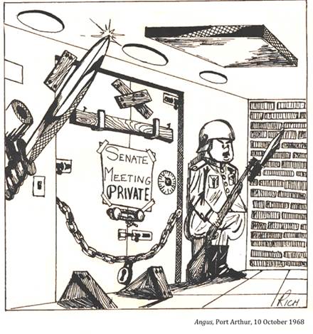 :UNIVERSITY LIFE:16 ADMINISTRATION senate, president, chancellor, funding:1968 10 10 senate2 argus port arthur.jpg