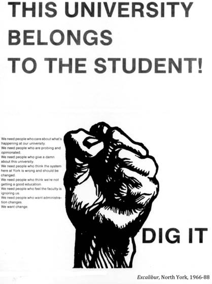 :UNIVERSITY LIFE:16 ADMINISTRATION senate, president, chancellor, funding:1966-86  university2 belongs to students excalibur north york.jpg