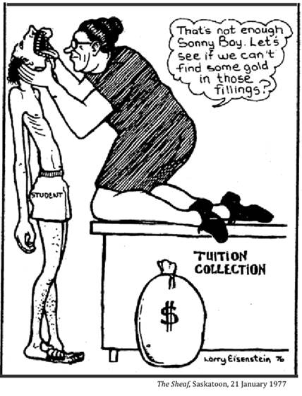 :UNIVERSITY LIFE:19 TUITION FINANCE:1977 01 21 fees the sheaf saskatoon.jpg