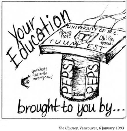 :UNIVERSITY LIFE:19 TUITION FINANCE:1993 01 06 pepsi ed the ubyssey.jpg