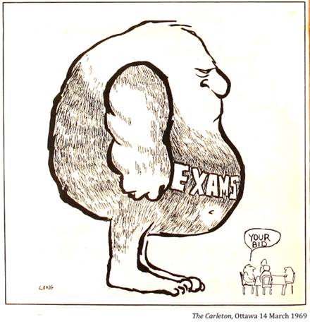 :UNIVERSITY LIFE:23 EXAMS cramming:1969 03 14 examsthe carleton ottawa.jpg