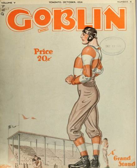 :UNIVERSITY LIFE:25 SOCIAL LIFE cards, sports, drama, smokers, frats, pranks, booze, clubs :1924 10 00 football goblin toronto.jpg