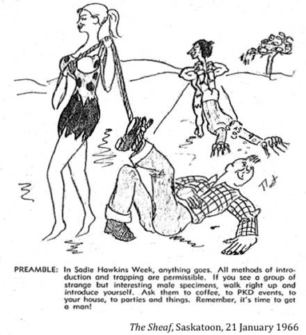 :UNIVERSITY LIFE:26 DATING dances, Sadie Hawkins:1966 01 21 sadie h the sheaf saskatoon.jpg